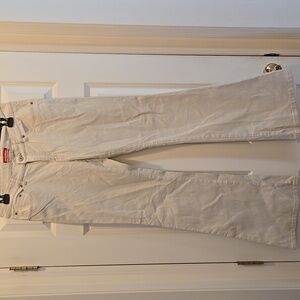 Vintage Y2K Pants 11 Low Rise Bootcut Kick Flare Corduroy Unionbay Stretch Cream